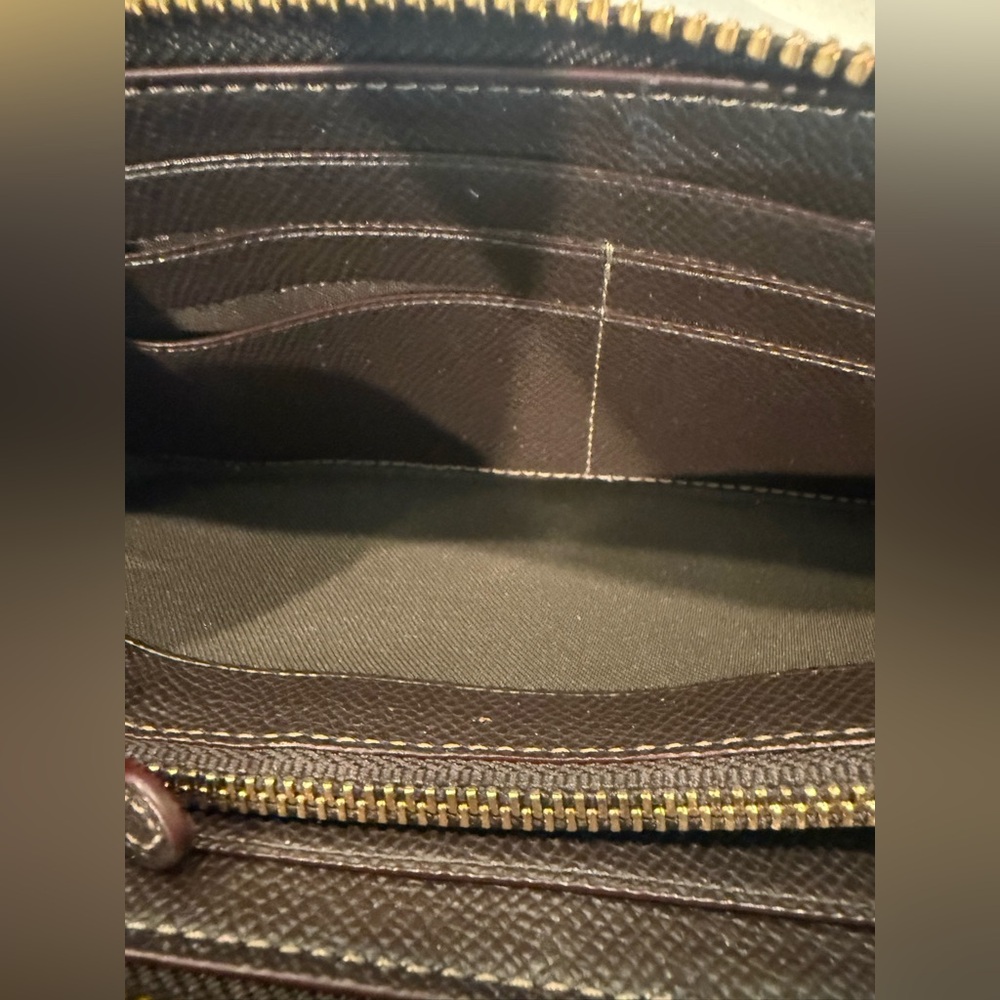 Coach Tan and Brown Zip-Around Wallet - Picture 8 of 9